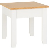 Ludlow Lamp Table White/Oak Effect
